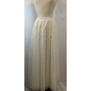Anthro HD In Paris White Maxi Lace Skirt Size XSP